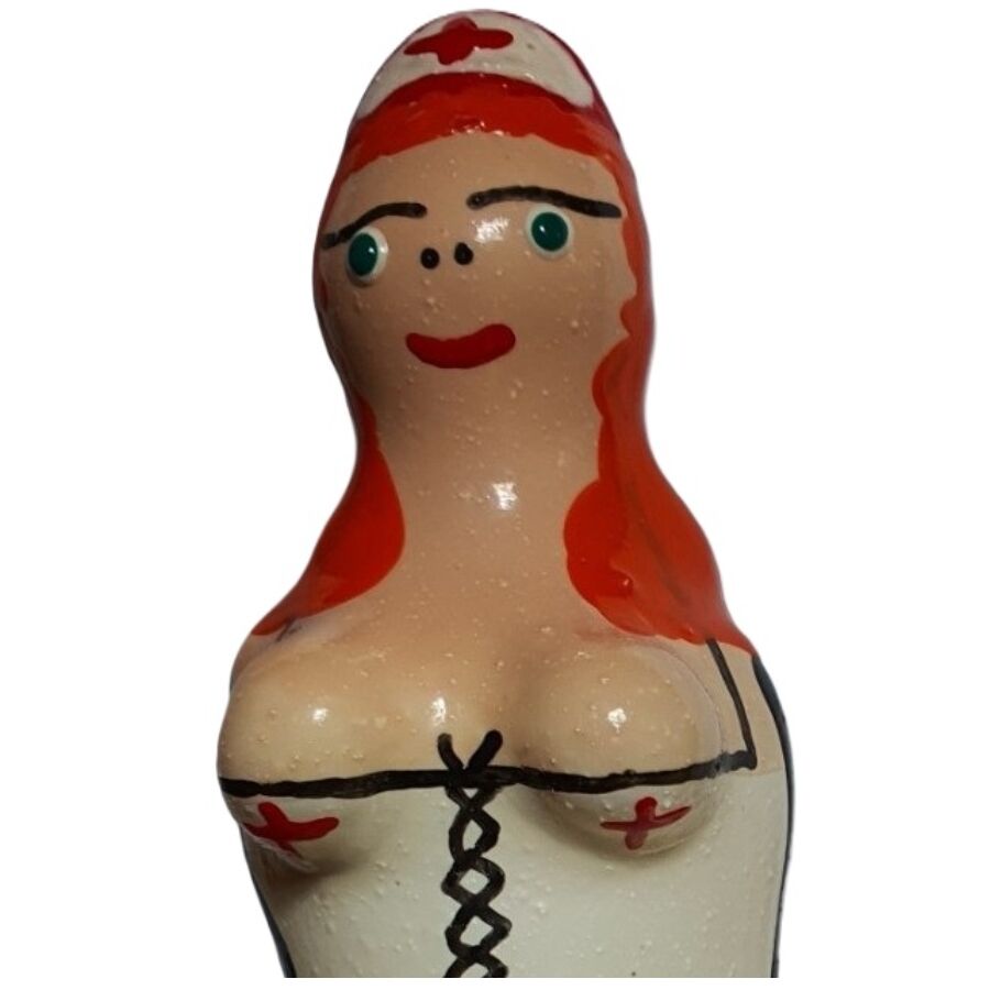 Préservatif Fantaisie Peint à la Main Infirmière Rousse Latex - Condomerie