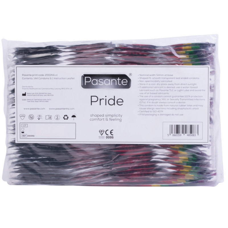 Préservatifs Pasante Pride Pack 144 Forme Effilée Sans Latex Animal