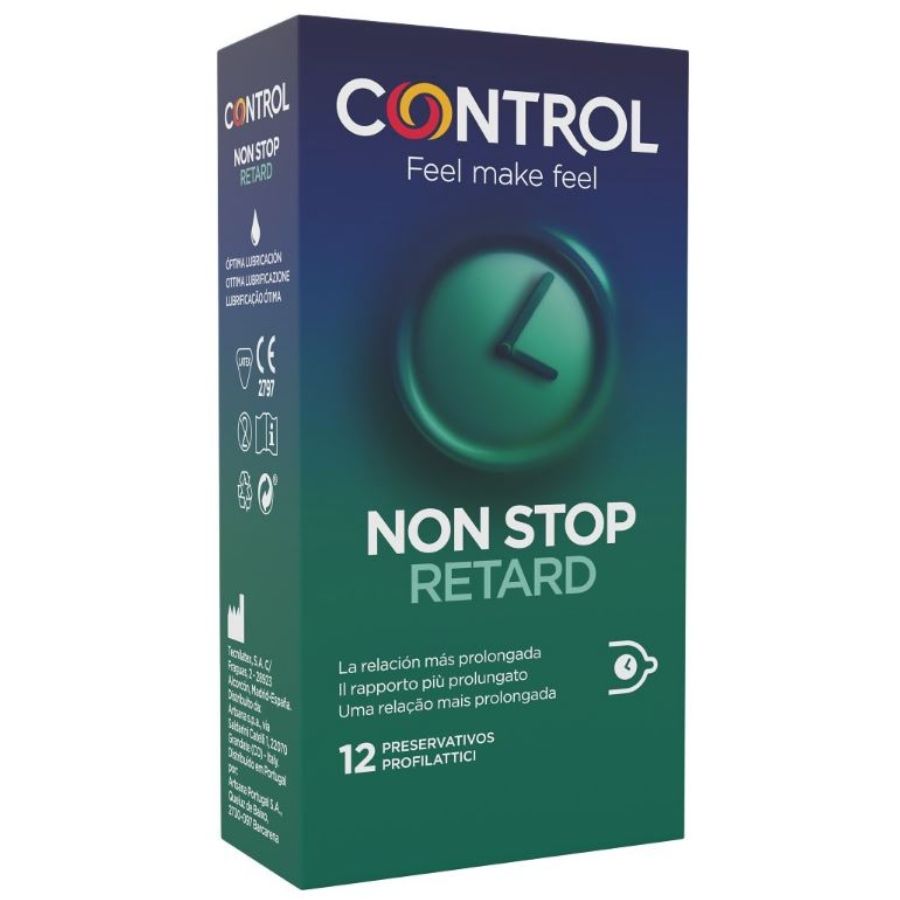 Préservatifs Retardants Non Stop Latex Benzocaïne Boîte de 12 - Control