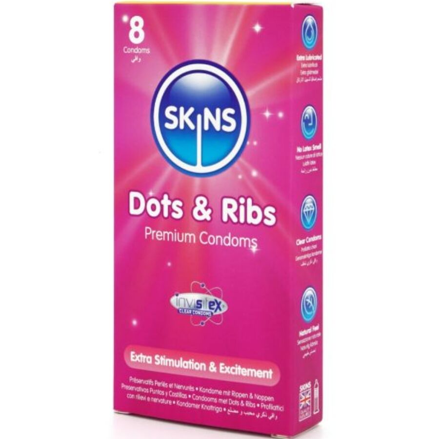Préservatifs Skins Dots and Ribs - Points et Nervures Stimulants
