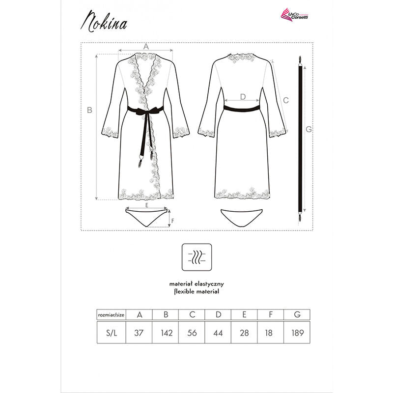 Robe de Chambre Nokina Brodée + Culotte Taille Unique - Livco Corsetti