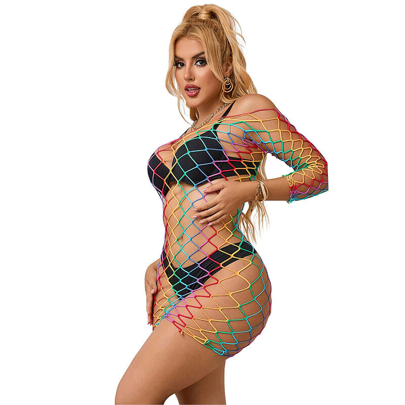Robe Résille Manches Longues Arc-en-Ciel Taille Unique - Subblime
