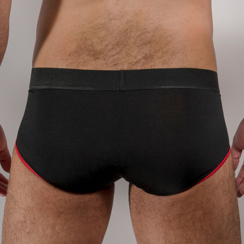 Slip Homme Coupe Classique Lycra Coupelle Push-Up Rouge Foncé - Macho Underwear
