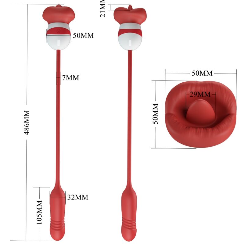 Stimulateur Clitoridien Ashlynn Langue Léchante Bouche 5 Modes - Pretty Love