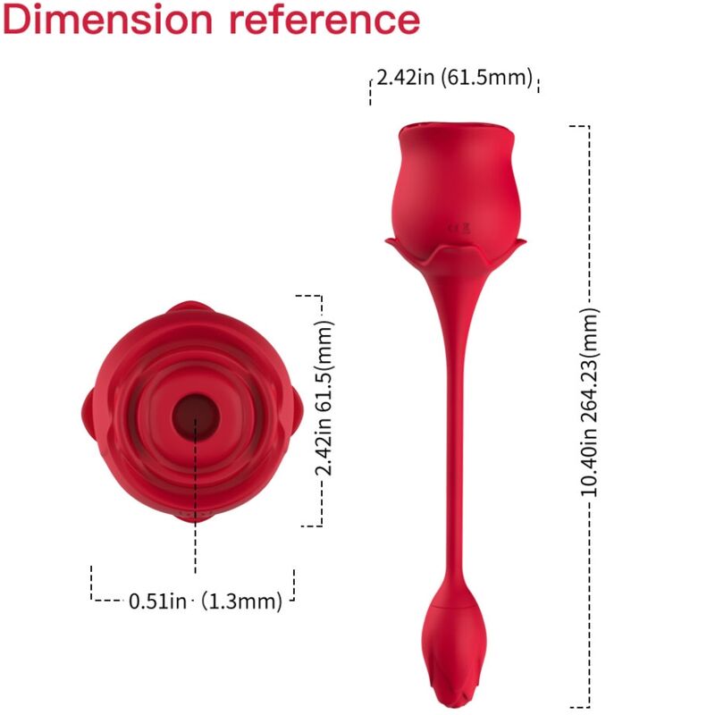 Stimulateur Clitoridien Aspiration et Vibration Forme Rose 10 Modes - Armony
