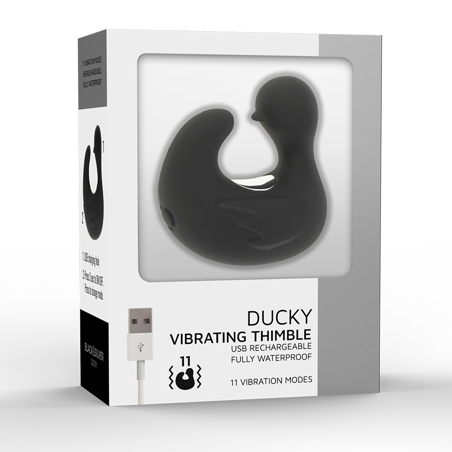 Stimulateur Clitoridien Doigt Duckymania Rechargeable 8 Modes - Black&Silver