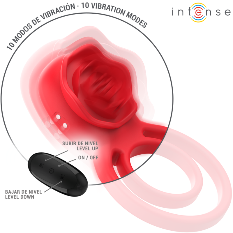 Stimulateur Clitoridien Gail Forme Rose 10 Vibrations Télécommande - Intense