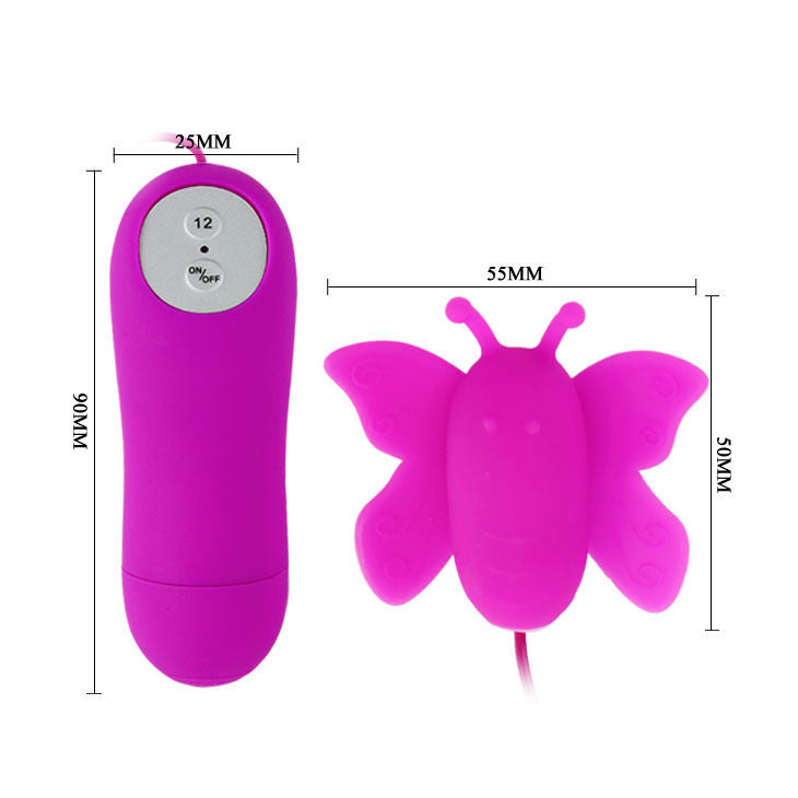 Stimulateur Clitoridien Papillon Télécommandé 12 Vitesses Étanche Lilas - Baile