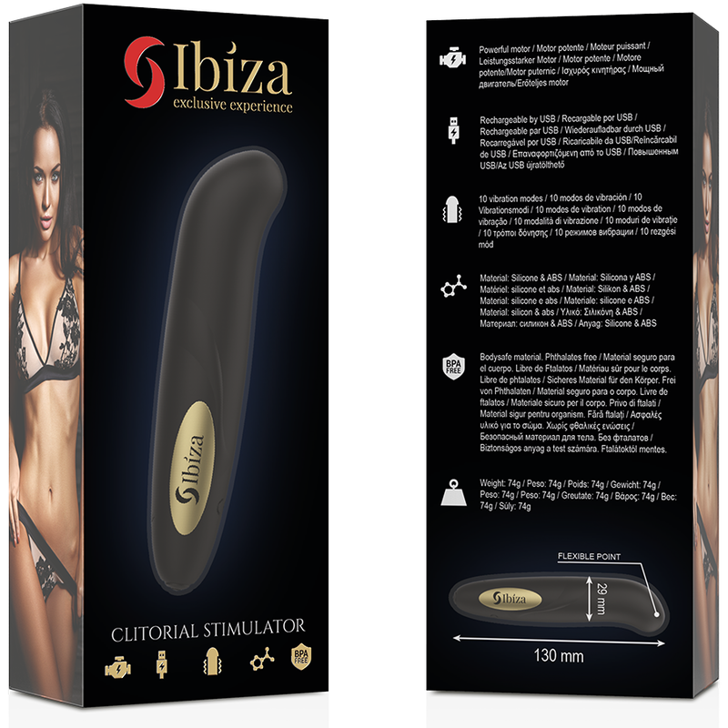 Stimulateur Clitoridien Rechargeable 10 Modes Doré Submersible - Ibiza Technology
