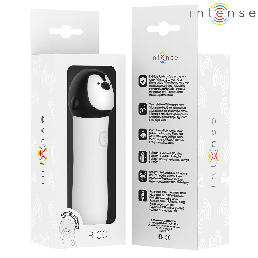 Stimulateur Clitoridien Rico Forme Pingouin 8 Modes Rechargeable - Intense