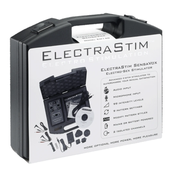 Stimulateur Électro-Sexe SensaVox Double Canal 99 Niveaux Contrôle Audio - Electrastim