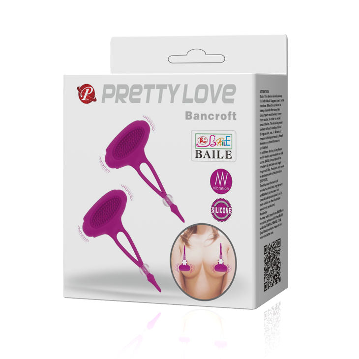 Stimulateurs de Tétons Vibrants Bancroft Silicone Lot de 2 - Pretty Love