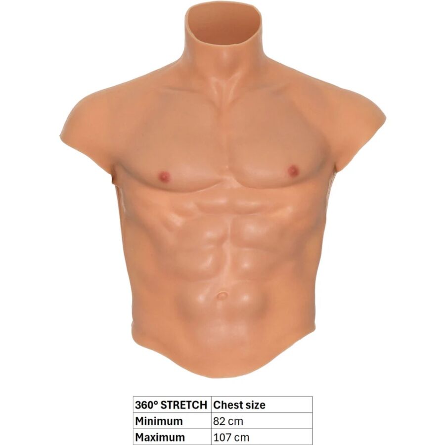 T-Shirt Torse Masculin Silicone Abdominaux Sculptés Alter Ego - Hidden Desire