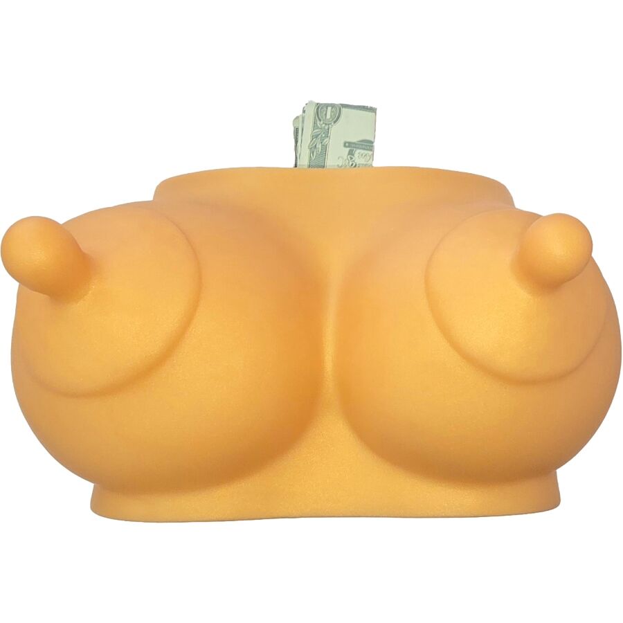 Tirelire Forme Seins Caoutchouc Grande Capacité Cadeau Gag - Diablo Picante