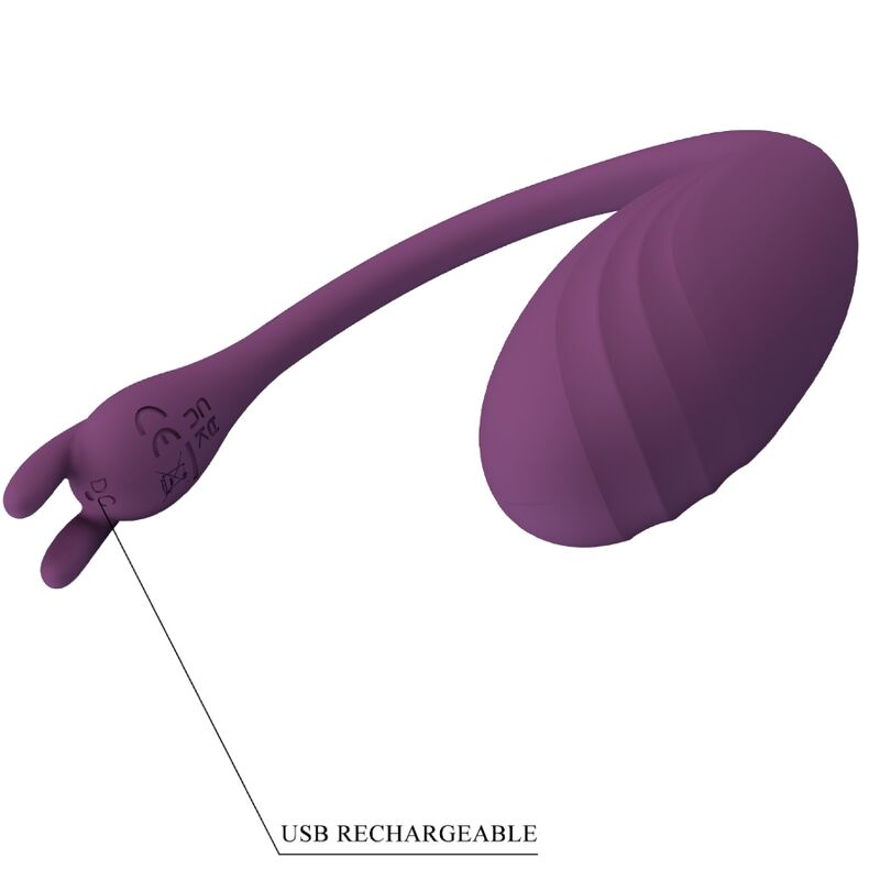 Œuf Vibrant Connecté Catalina Application 12 Modes USB Violet - Pretty Love