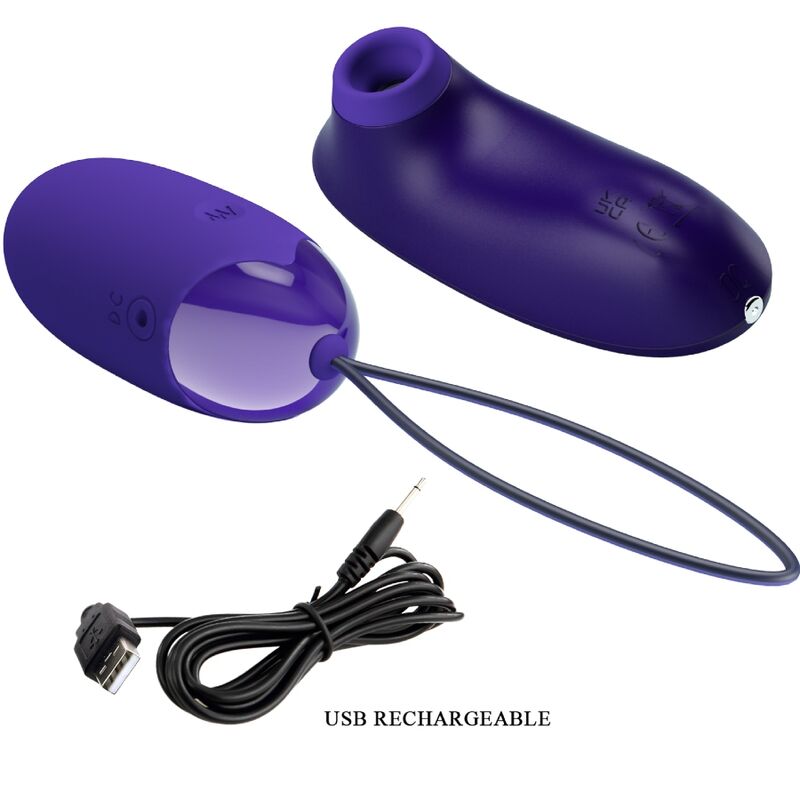 Œuf Vibrant Rechargeable et Stimulateur Tapotements 12 Modes - Pretty Love