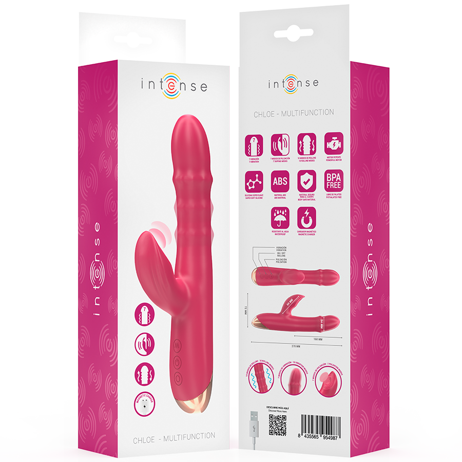 Vibromasseur 3 en 1 Chloe 10 Modes Aspiration et Stimulation IPX7 - Intense