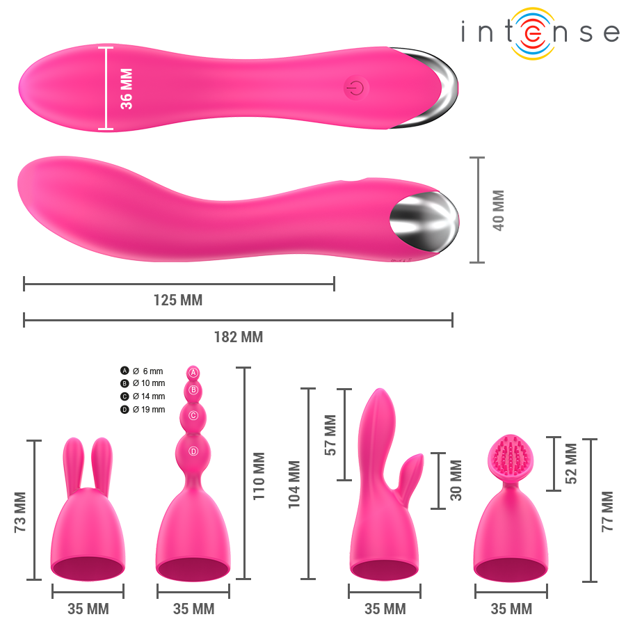 Vibromasseur Clitoridien Cher 4 Embouts Interchangeables 20 Modes - Intense