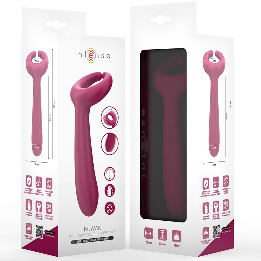 Vibromasseur Couple Inclusif Rowan 10 Modes Flexible Rechargeable - Intense
