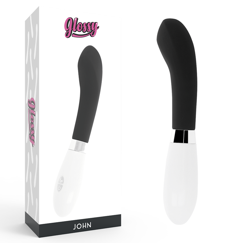 Vibromasseur Courbé John - 10 Modes Étanche Silicone - Glossy