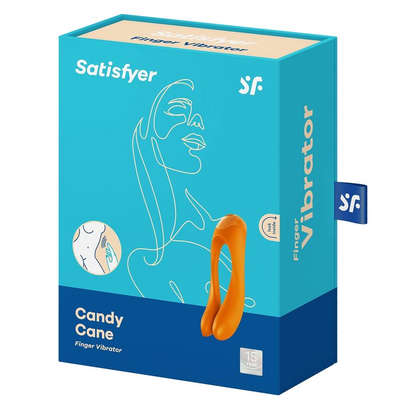Vibromasseur Doigt Candy Cane Orange Compact IPX7 - Satisfyer