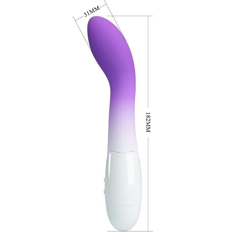 Vibromasseur Point G Bishop Incurvé 30 Vibrations Silicone - Pretty Love