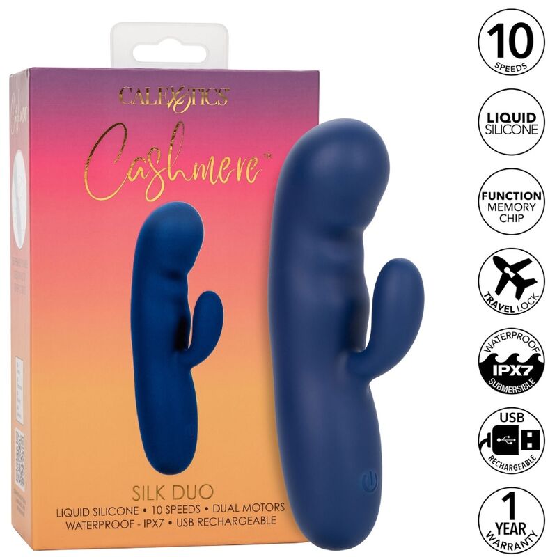 Vibromasseur Point G Cashmere Silk Duo Double Moteur 10 Vitesses - CalExotics