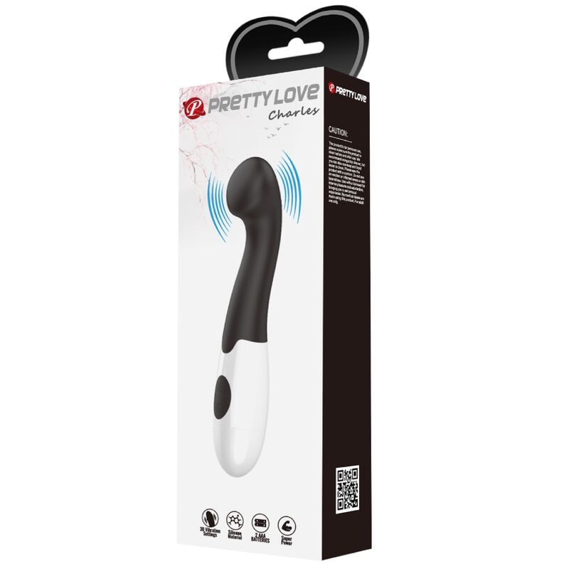 Vibromasseur Point G Charles Silicone 30 Modes Noir - Pretty Love