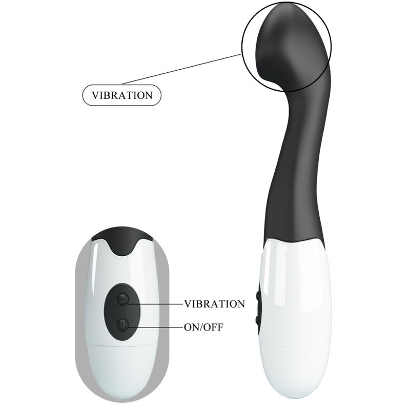 Vibromasseur Point G Charles Silicone 30 Modes Noir - Pretty Love