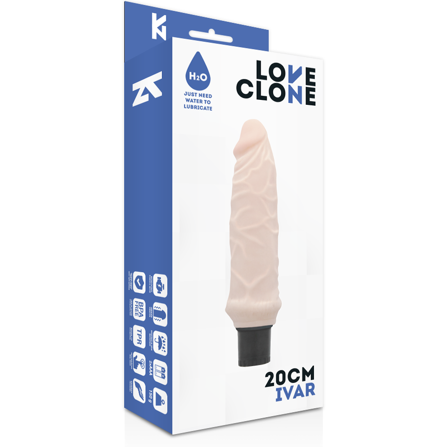 Vibromasseur Réaliste Autolubrifiant Ivar 20 cm Submersible - Loveclone