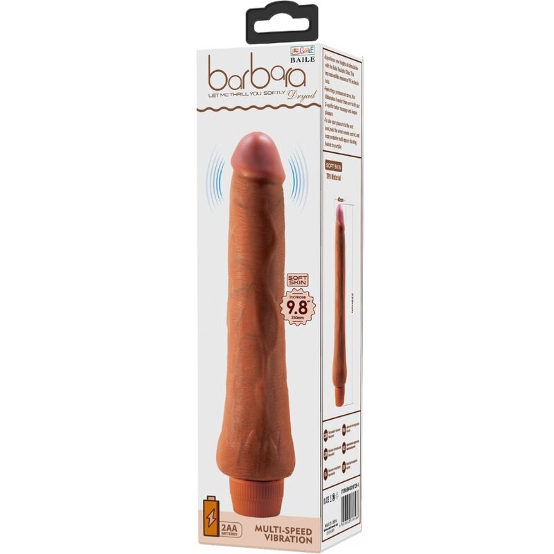 Vibromasseur Réaliste Dryade 25 cm Tige Veinée Ventouse - Baile