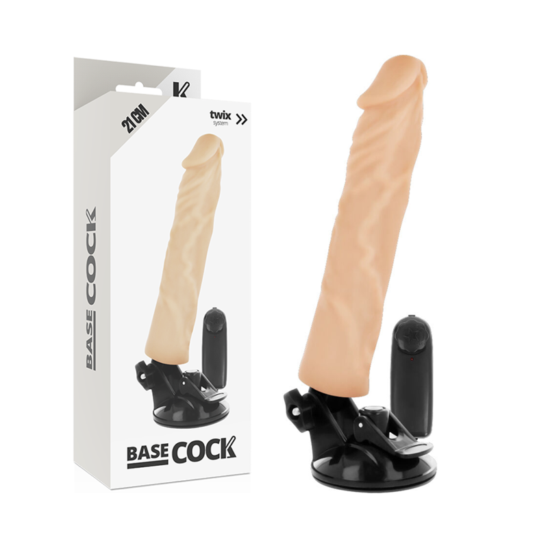Vibromasseur Réaliste Télécommandé 21 cm Ventouse Tige Flexible - Basecock