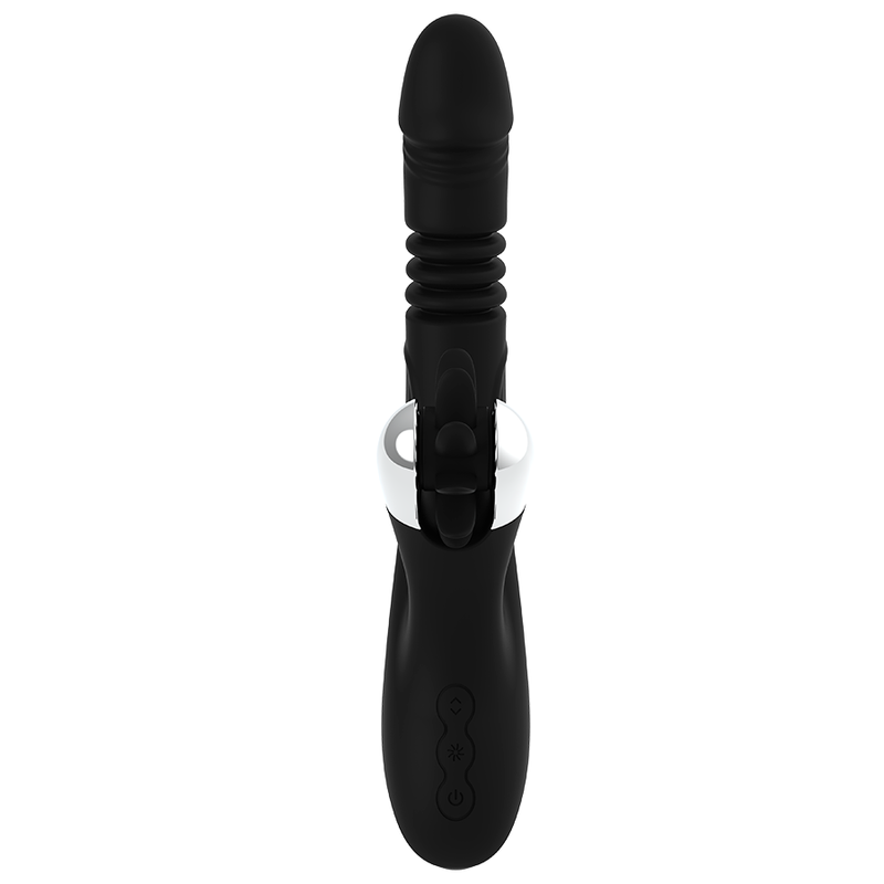 Vibromasseur Rabbit Bunny Reed Up & Down Mouvement Va-et-Vient - Black&Silver