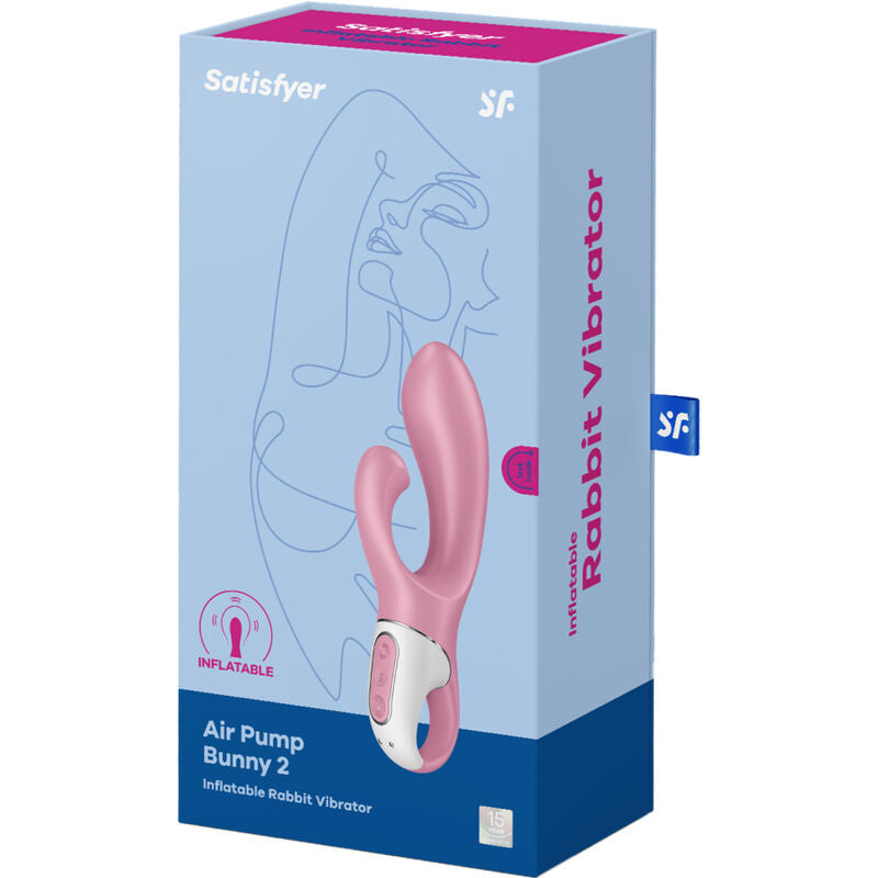 Vibromasseur Rabbit Gonflable Air Pump Bunny 2 Diamètre Réglable IPX7 - Satisfyer