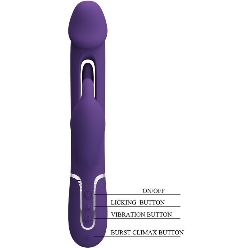 Vibromasseur Rabbit Kampas Langue Oscillante Bouton Climax Rechargeable - Pretty Love