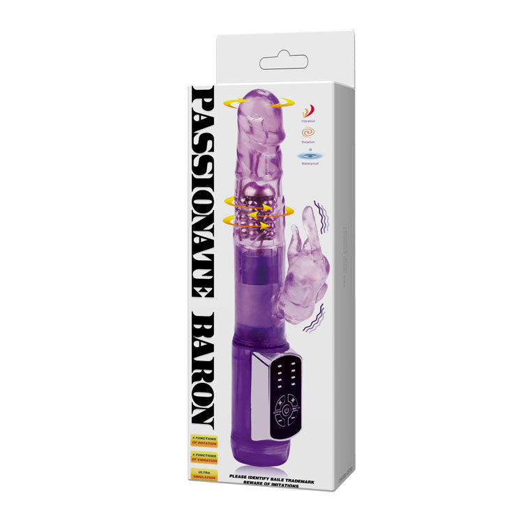 Vibromasseur Rabbit Rotatif Passion Baron Boules Métal 4+4 Fonctions - Baile