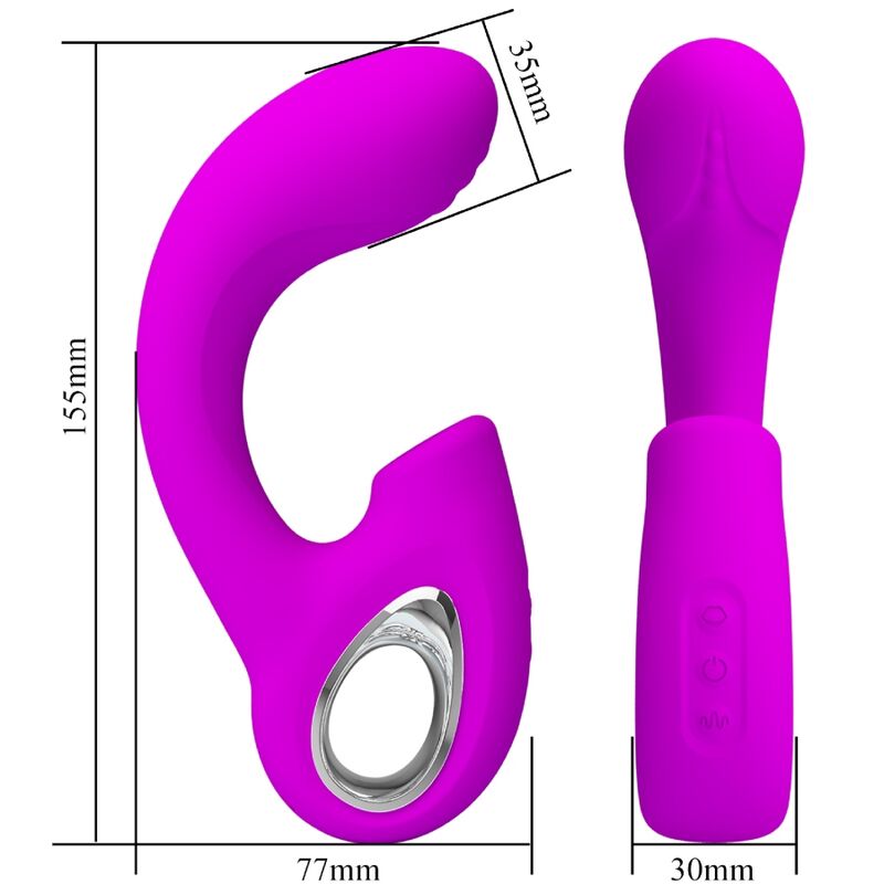 Vibromasseur Rabbit Sibel Point G et Clitoris 10 Modes Rechargeable - Pretty Love
